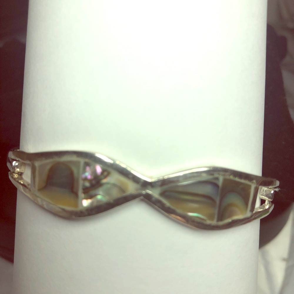 Abalone and silver bracelet.